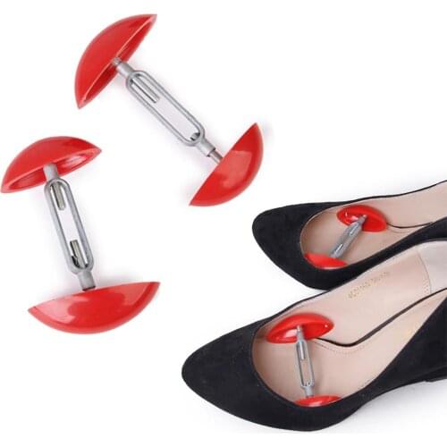 1Pair of Mini Shoe Tree Stretcher Shaper Width Extenders Adjustable for Mens Womens Shoes Expander Support Holder Red Pack of 2