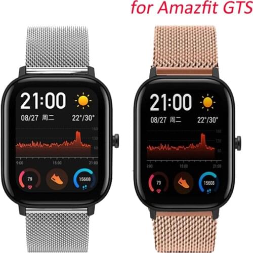 For Amazfit GTS Strap Milanese Loop Stainless Steel Bracelet for Xiaomi Huami Amazfit Bip S/GTR 42mm Metal Watchband 20mm