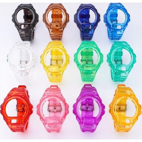Resin Rubber Watch Band Case DW-6900 wristband bracelet Fashion transparent Sport watch Strap
