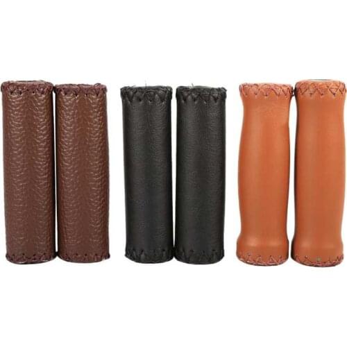 2Pcs Bicycle Handlebar Grips Artificial Leather MTB Mountain Bike Handle Bar Cover