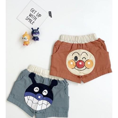 Tonytaobaby Summer New Boys and Girls Cartoon Fake Two Pieces of Cotton Leisure Creative Pants