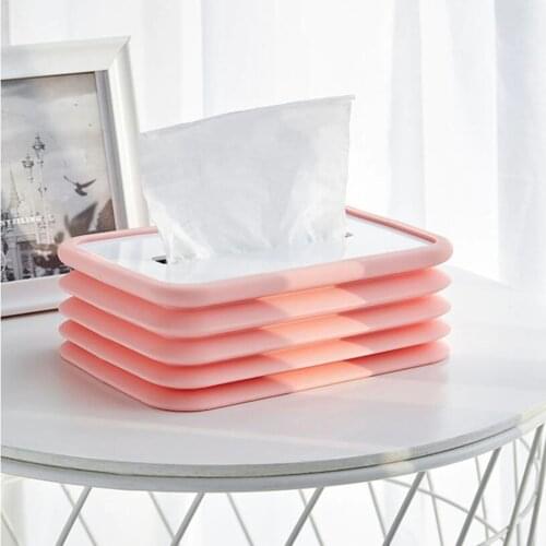 Facial Tissue Box Holder Folding Rectangular Wet Wipes Dispenser Case Home