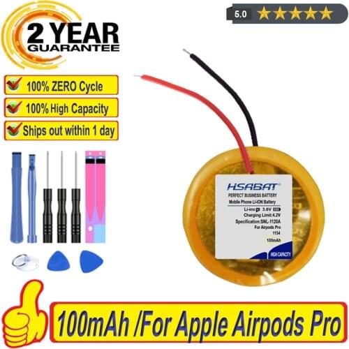 Top Brand 100% New 100mAh Battery for Apple Airpods Pro headphone airpods pro replacement battery 1154-100mAh Batteries