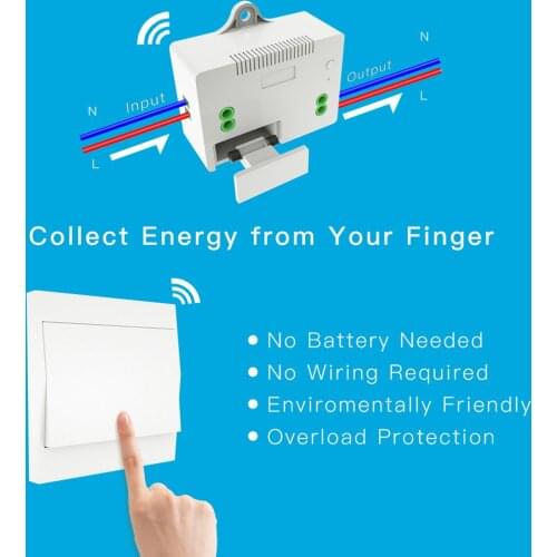 110-230V Smart Switch Wireless Light Switch and Receiver Kit Self-powered Switch Remote Control Lighting Fixture Home Switch