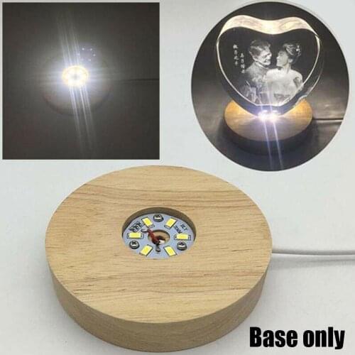 7 LED Light Unique 3D Electric USB Light Base Crystal Display Base Stand Crystal Accessories + Gift Decoration Adapter Craf R2U6
