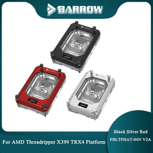 Barrowch CPU Water Block Multi-mode Color Screen For AMD Ryzen 5V 3Pin Threadripper X399 Temperature Microwaterway Block