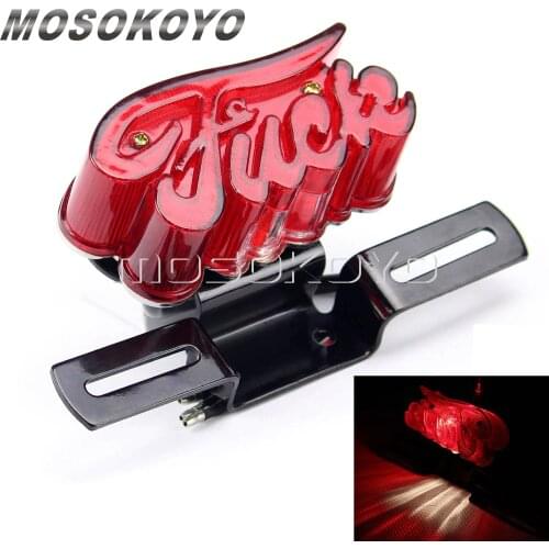 Retro Old School Taillights Cafe Racer Brake Stop Light License Plate Light for Harley Chopper Bobber