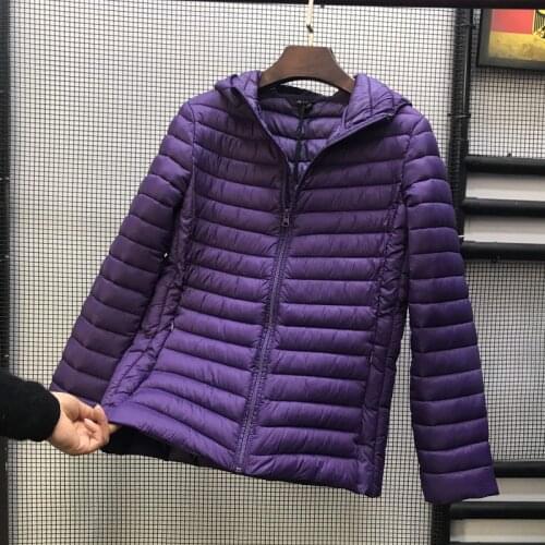 Plus Size S-XL Middle-aged Women Winter Short Jacket 2021 Hooded Cotton Coat Women Lightweight Casual Winter Jacket Women Parka