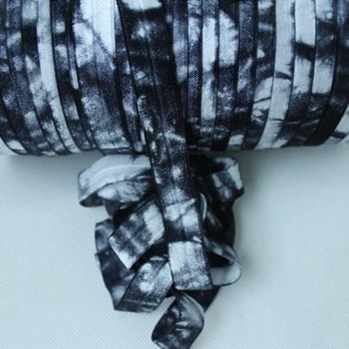 029/030 tie-dye FOE 5/8" Tie Dye Fold Over Elastic for DIY Accessories 100yards, welcome custom color