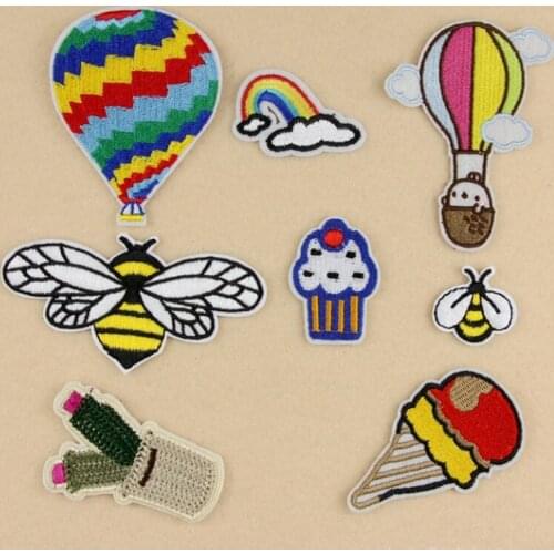 10PCS Cartoon Embroidered Patch Stripes on Clothes Patches for Clothing Iron Parches