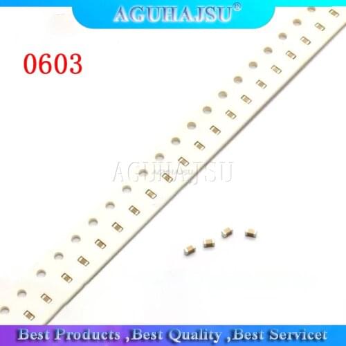 100pcs 0603 SMD Chip Multilayer Ceramic Capacitor 0.5pF - 22uF 10pF 22pF 100pF 1nF 10nF 15nF 100nF 0.1uF 1uF 2.2uF 4.7uF 10uF