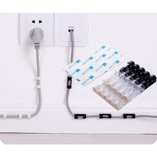 20pcs Home Office Storage Self Adhered Wire Line Regulator Fixed Clip Wire Mesh Receiver USB Data Line Clamp 50g