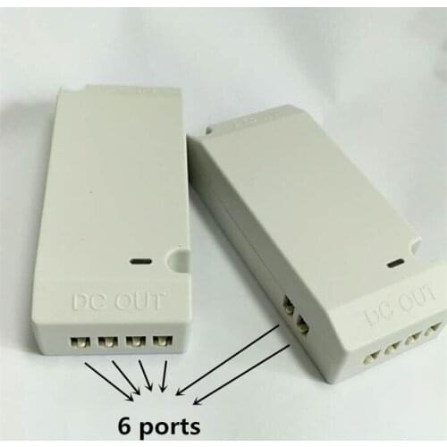 2021 new DC 12/24V 6 Ports 2510 Injector Power Adapter 24W LED Cabinet Closet Light Showcase lights Led Driver with plug wire