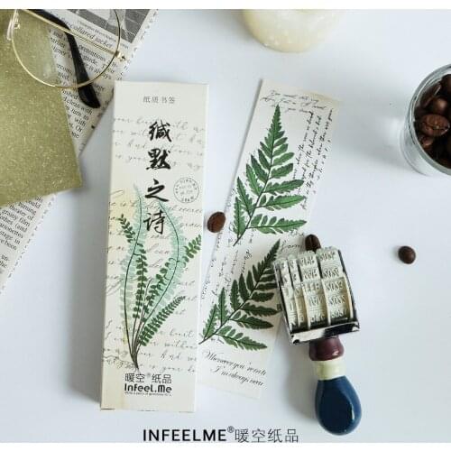 30 Pcs/Set Novelty Flower Plant Poetry Paper Bookmark Book Holder Message Card Gift Stationery