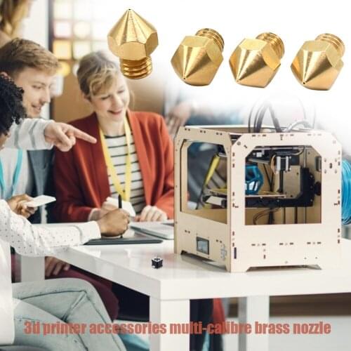 5Pcs Nozzles Brass MK8 Extruder Nozzle Head Reduce Resistance Brighting 3D Printer Accessories for 1.75mm Filament