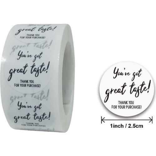 50-500pcs Round Paper White Pretty Things Inside Stickers Gold Thank you stickers for Business Packaging Seal Label Stickers