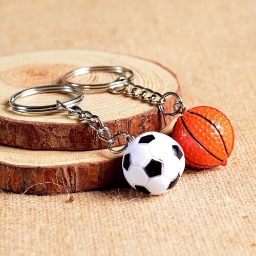 FREE shipping by FEDEX 100pcs/lot Sports Promotional Gifts Keychains Plastic Mini Football Basketball Golf Keyrings Key Fobs