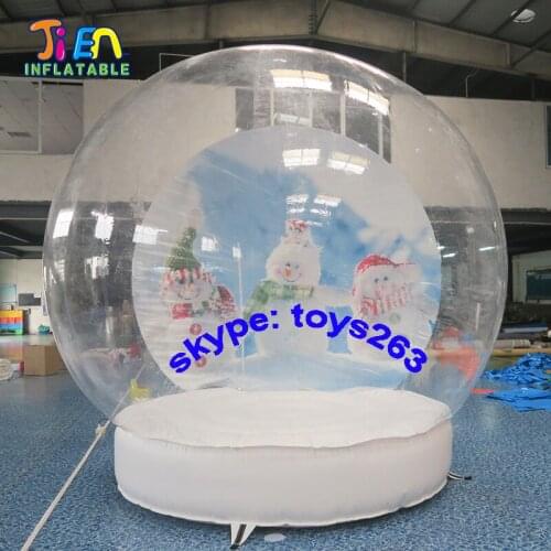 Free door shipping transparent inflatablw snow globe tent, custom make inflatable snow ball for christmas decoration or display