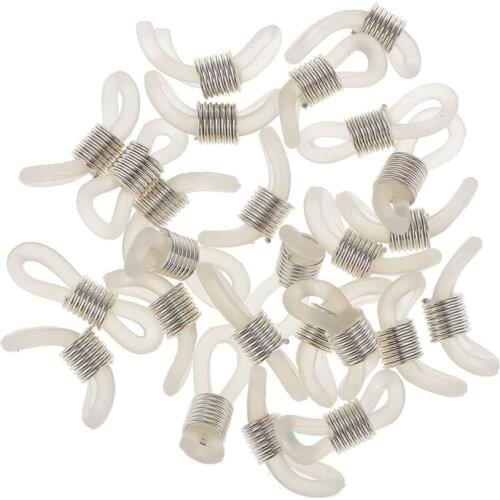 25pcs Clear Eye Glasses Spectacle Chain Strap Holder Rubber Loop Ends 20mm