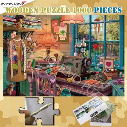 Wooden Puzzles 300 500 1000 Pieces Adults Assembling Jigsaw Puzzles Games Sewing Table Puzzle Toys Painting Pattern Home Decor