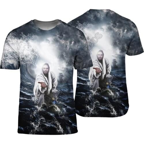 PLstar Cosmos Jesus 3D Printed t-shirt Harajuku Streetwear T shirts Hip hop Men For Women Short Sleeve style-5