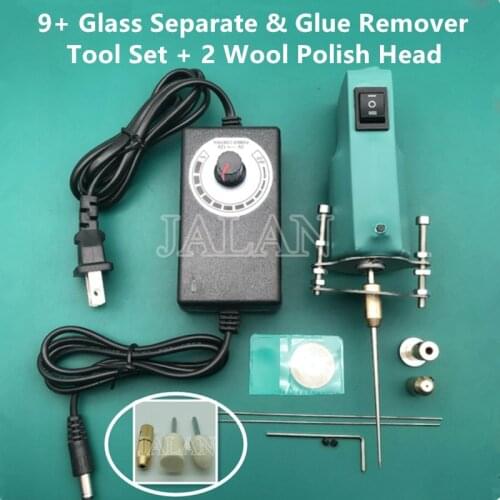 Glue Remover Cleanng Head With 2 In 1 9+ Glass Separator Tool Glass Touch Sceen Polishing Repair No Hurt Lcd Touch Separate Set