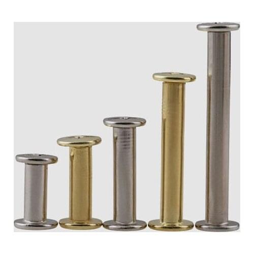 XUNZHE Book Rivets 6-25mm 20pcs Luggage Leather metal Craft Solid Screw Nail/strap Rivets/Photo album rivet/luggage accessories