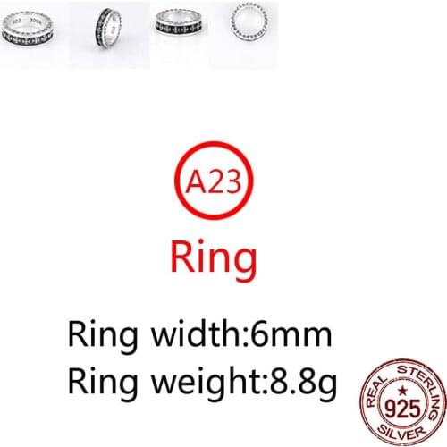 A23 S925 sterling silver ring jewelry retro personality double cross hip-hop style punk fashion couple shape gift for hot