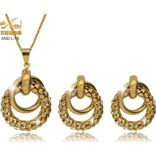 Earrings Necklace Sets Jewelery Sets For Women Gold Wedding Bridal 24k Religious Pendant Brazilian Ethiopian Mexican Dubai India