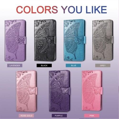 Leather Wallet Case For Sony XZ4 Compact LG K50 Q60 Galaxy A90 A80 A20E For Huawei P Smart Z Y9 Prime 2019 Butterfly 50PCS