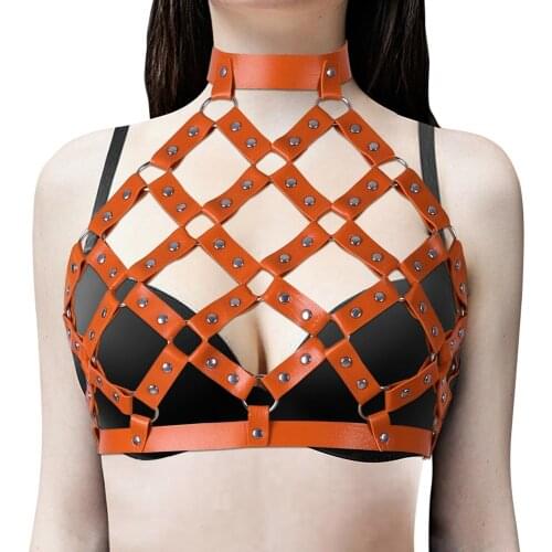 Leather Mesh Exotic Accessories Harness Bondage Hollow Chest Strap Sexy Goth Garter Sword belt Lingerie Costumes Suspenders