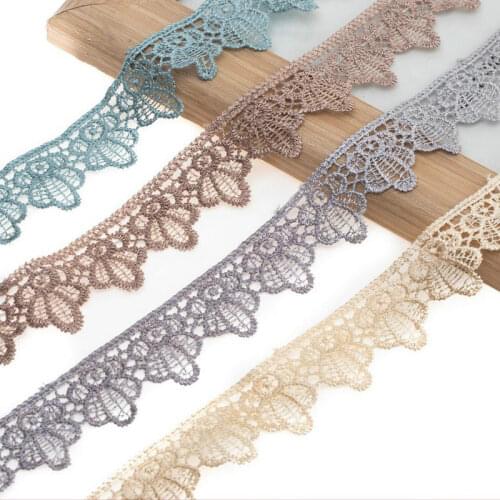 11Yds/lot Multicolor Lace Fabric 2.5cm Width Pattern Wavy Shape Embroidery lace trim for Curtain Garments And Wedding Decoration