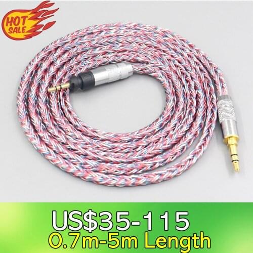 LN007603 16 Core Silver OCC OFC Mixed Braided Cable For Shure SRH840 SRH940 SRH440 SRH750DJ Philips SHP9000 SHP8900 Headphone