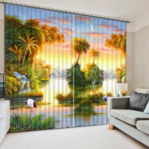 Oil Painting Landscape Curtains For Living room Bedroom Windows Custom Blackout Curtains Drapes
