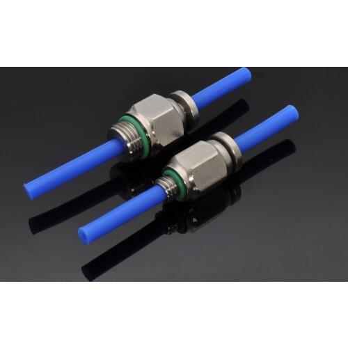 2pcs 304 SUS stainless steel full metal Straight Through Pneumatic bowden connector PC4 M10 M6 for 3D Printer 4mm Bowden tube
