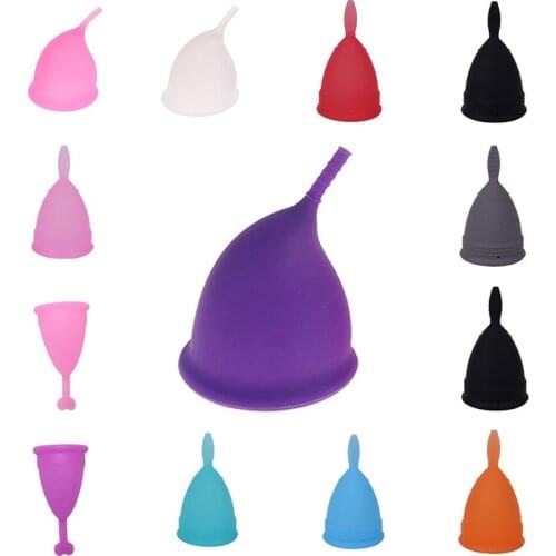 Reusable Silicone Cup Menstrual Lady Cup Collector Menstrual Black Color Menstrual Cup For Women Feminine Hygiene