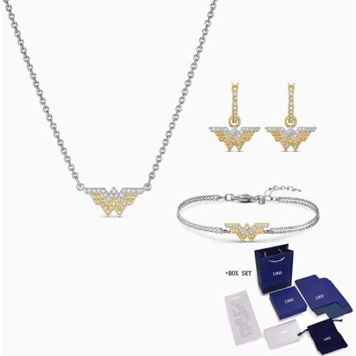 Fashion Jewelry SWA New FIT W-shape WOMAN Set Elegant and Exquisite W-shape Woman Decorated Crystal Female Romantic Gift