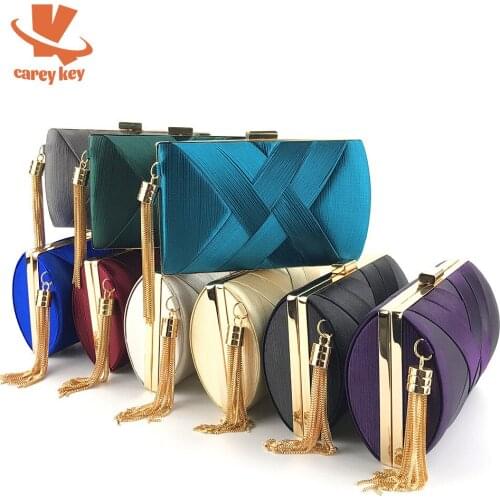 CAREY KAY Women Fashion Tassel Evening Bags Female Clutch Shoulder Chain Wedding Party Handbags Desinger Ball Gowns Purse