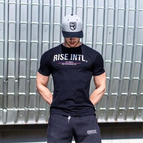 Muscle Mens summer fitness Bodybuilding cotton t-shirt gyms workout Short sleeve shirts male leisure tees tops brand clothes