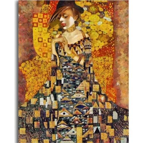 Klimt DIY 11CT Embroidery Cross Stitch Kits Craft Needlework Set Cotton Thread Printed Canvas Home Decoration Dropshipping