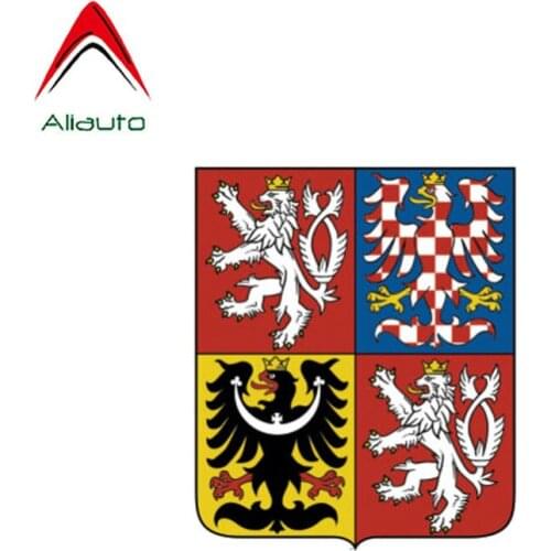 Aliauto Funny Czech Republic Flag Coat of Arms Car Sticker PVC Decoration Decal Accessories for Motorcycles Renault,10cm*8cm