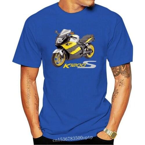 New German Motorrad K1200S MOTORCYCLE T-SHIRT BME K1200S YELLOW STRIPE TEE SHIRT