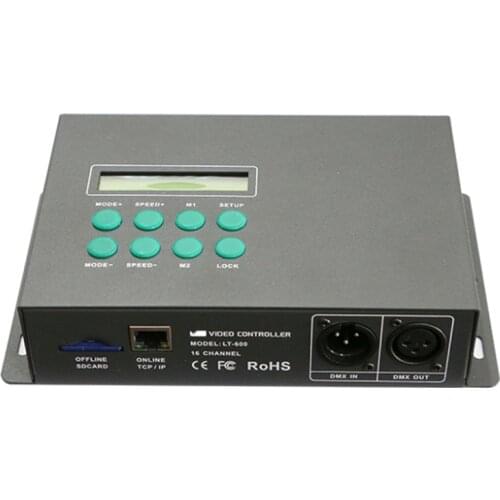 New LT-600 LED Lighting Control System 64k Grey Level DMX Master SPI Pixel SD Card LPD6803 WS2811 TM1803 Driving ICs