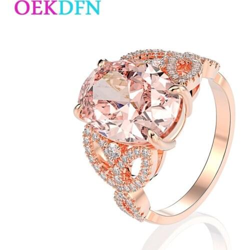 OEKDFN 100% S925 Sterling Silver Ring For Women Luxury Oval Gemstone High Carbon Diamond Engagement Wedding Jewelry Women Rings
