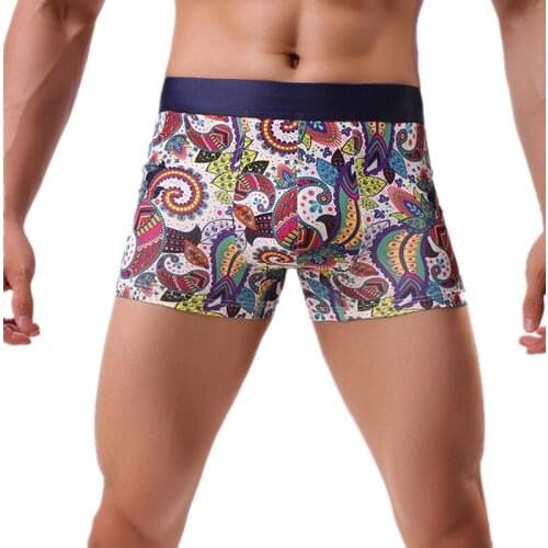 Sexy Men Underwear Cotton Boxer Shorts Printed Panties U Convex Pouch Underpants Arrow Pants Cueca calzoncillo Plus Size L-5XL