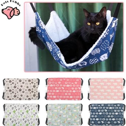 Pet Hanging Cat Hammock Breathable Sleeping Bag Swing Cat Beds Mat Hammock Hamster Kitten Chair Bed Pad Double-Sided Available