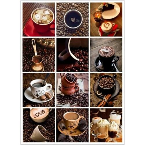 5d full square diamond embroidery Coffee cup scenery mond mosaic diy diamond painting cross stitch diamond sets home decorative
