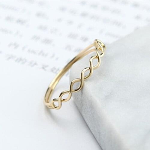 Deals Simple Wave Shape Weaving Hollow Double Layer Finger Rings Fashion Wedding Jewelery For Exquisite Women Girls Girl Gift