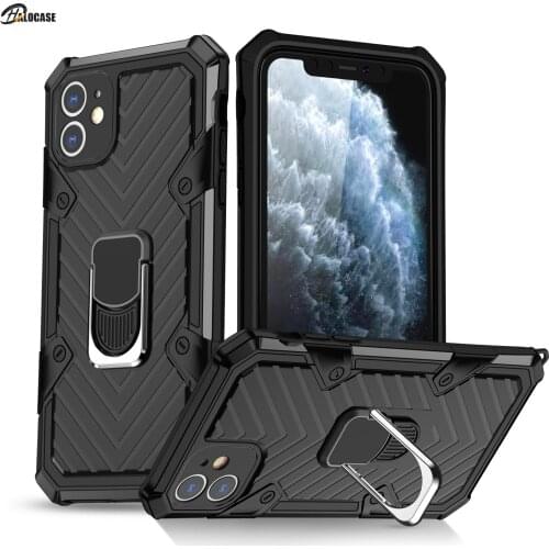 Shockproof Armor Phone Case For iPhone 11 Pro MAX 7 8 Plus X Xs Max XR 6 6s SE Finger Magnetic Ring Car bracket Anti-Fall Cover