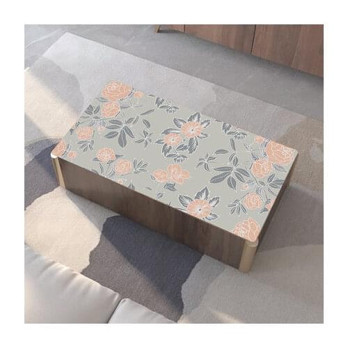 Plant Flower Tablecloth Household Living Room Rectangular Crystal Plate Soft Glass Table Mat Anti-scalding Dining Table Cover